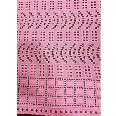 Qhov muag paj ntaub 100% paj rwb Lace Fabric